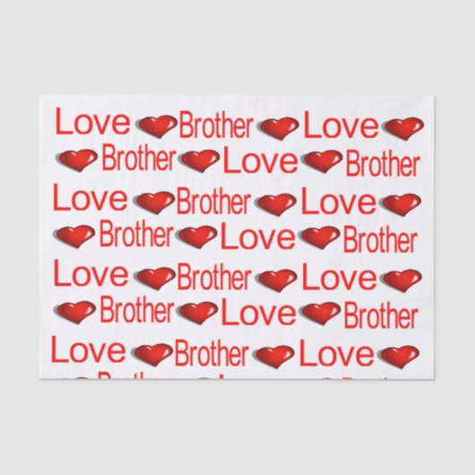 Papier Mousseline Saint Valentin Tissue Paper Love Brother (Recto)