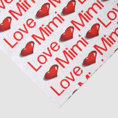 Papier Mousseline Saint Valentin Tissue Paper Love Mimi Red Hearts (Détail)