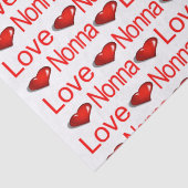 Papier Mousseline Saint-Valentin Tissue Paper Love NonnaRed Hearts (Détail)