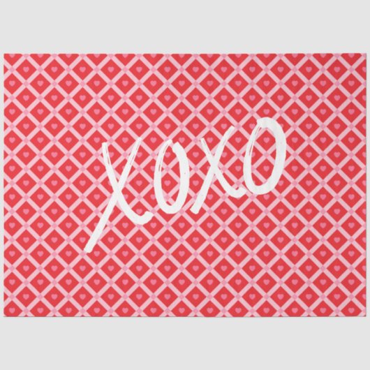 Papier Mousseline Saint Valentin XOXO (Recto)