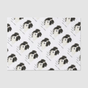 Papier Mousseline Sais seulement ce que j'ai reçu Bordure Collie Hum