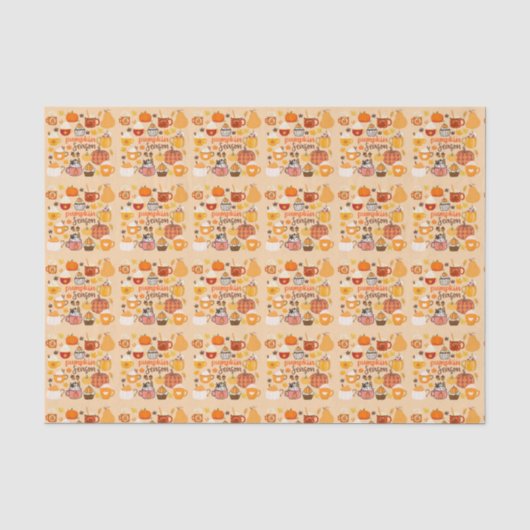 Papier Mousseline Saison Citrouille épicée (Recto)