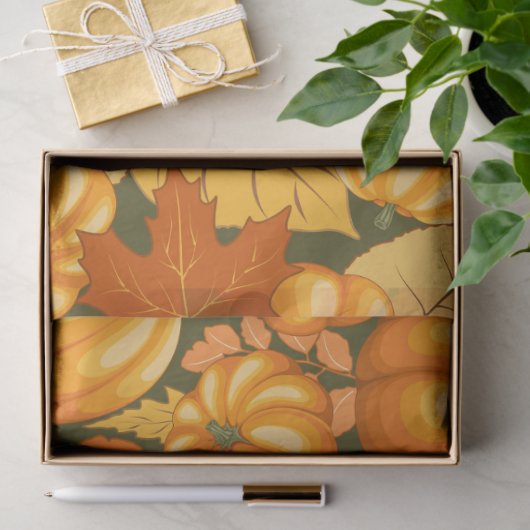 Papier Mousseline Saison d'automne Halloween Citrouille Motif (Cadeau)