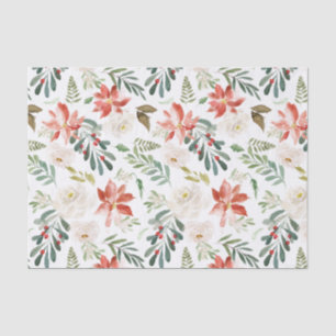 Papier Mousseline Saison de vacances florales de Poinsettia Holly Be