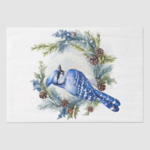 Papier Mousseline Saison d'hiver Blue Jay Bird
