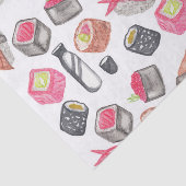 Papier Mousseline Saké à la mode mignon et baguettes de sushi (Détail)