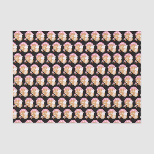 Papier Mousseline SAKURA - Chow - papier TISSU noir (Recto)