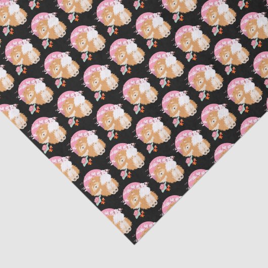 Papier Mousseline SAKURA - Chow - papier TISSU noir (Détail)