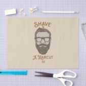 Papier Mousseline Salon de coiffure rétro graphique de barbier (Artisanat)