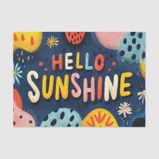 Papier Mousseline Salutation joyeuse "Bonjour Sunshine" (Recto)
