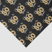Papier Mousseline Salutations à 80 ans Black Gold Anniversaire (Détail)