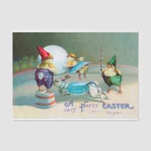 Papier Mousseline Salutations de Pâques vintages Wis Chicks Circus