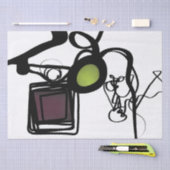 Papier Mousseline Salutations de Philydion : Abstrait noir & blanc (Artisanat)