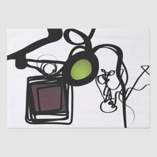 Papier Mousseline Salutations de Philydion : Abstrait noir & blanc (Recto)