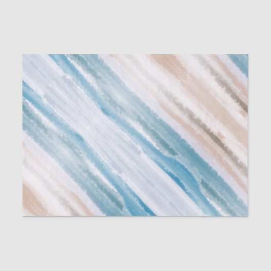 Papier Mousseline Sandy Beach Ocean Waves Aquarelle Abstraite (Recto)