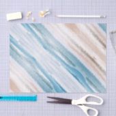 Papier Mousseline Sandy Beach Ocean Waves Aquarelle Abstraite (Artisanat)