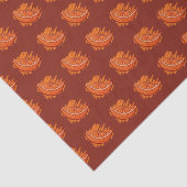 Papier Mousseline Sang Motif de fruits orange (Détail)