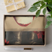 Papier Mousseline Santa and his friend the Yorkshire- Découpage pape (Cadeau)