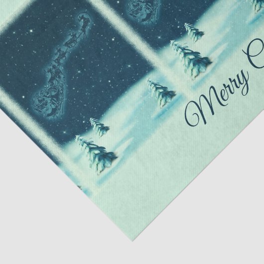 Papier Mousseline Santa and his Reindeers (Détail)