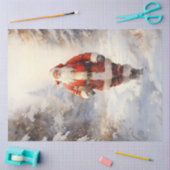 Papier Mousseline Santa Claus classique marchant dans la forêt ennei (Artisanat)