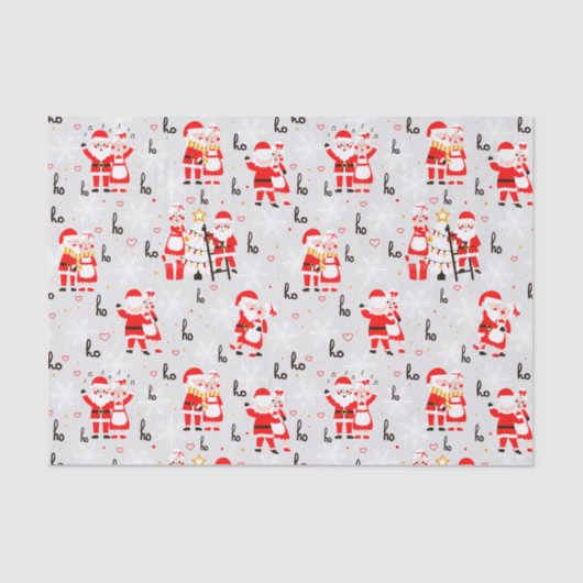 Papier Mousseline Santa Claus et Mme Claus Christmas Dance (Recto)