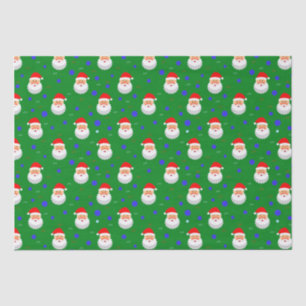 Papier Mousseline Santa Claus Joie Noël Green Red Holiday