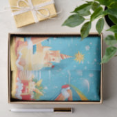 Papier Mousseline Santa Claus Se détendre sur une plage tropicale (Cadeau)