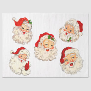 Papier Mousseline Santa Clause Collage déroupage retro