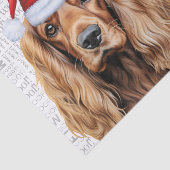 Papier Mousseline Santa Cocker Spaniel Dog Festive Christmas Holiday (Détail)