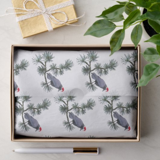 Papier Mousseline Santa Crow in Pine Tissue Paper (Cadeau)