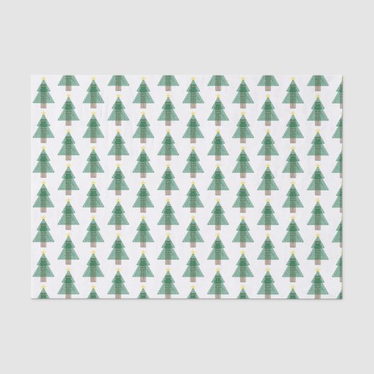 Papier Mousseline Sapin de Noël Art Déco (Recto)
