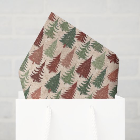 Papier Mousseline Sapin de Noël rustique (Sac cadeau)