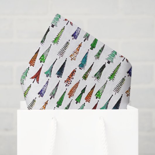 Papier Mousseline sapins de Noël (Sac cadeau)