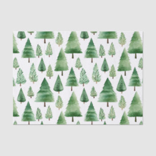 Papier Mousseline Sapins de Noël verts