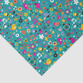 Papier Mousseline sarcelle d'hiver de motif de bande dessinée (Détail)