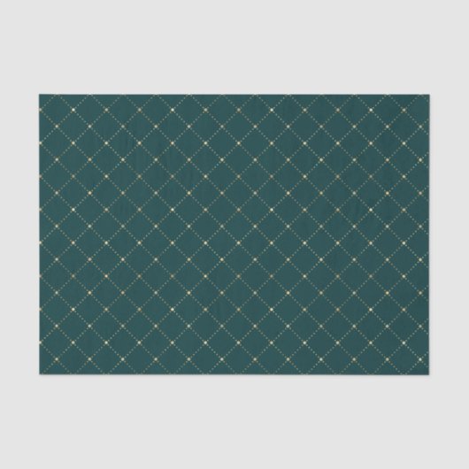 Papier Mousseline Sarcelle et Or Tendance (Recto)