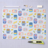 Papier Mousseline Sardines et citrons (Artisanat)
