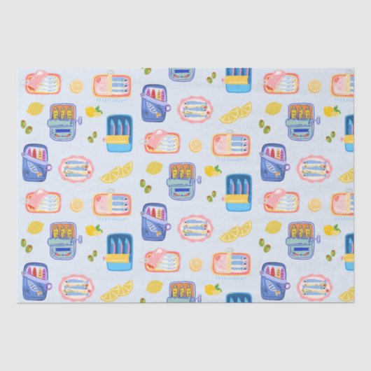 Papier Mousseline Sardines et citrons (Recto)