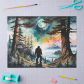 Papier Mousseline Sasquatch debout sur la crête surplombant l'océan (Artisanat)