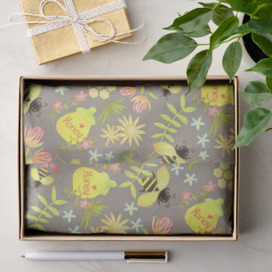 Papier Mousseline Sauge abeille miel vert