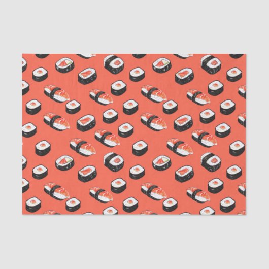 Papier Mousseline Saumon Sushi Rolls (Recto)