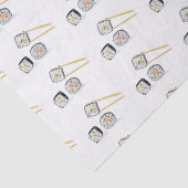Papier Mousseline Saumon Sushi Rolls Avec Baguettes Illustration (Détail)