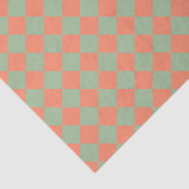 Papier Mousseline Saumon vert olive rose Checker Motif diamant (Détail)