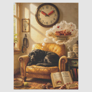 Papier Mousseline Sausage O’Clock Dreamtime – Art canin surréaliste