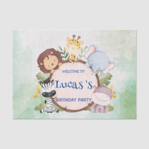 Papier Mousseline sauvage un 1er anniversaire safari dans la jungle 