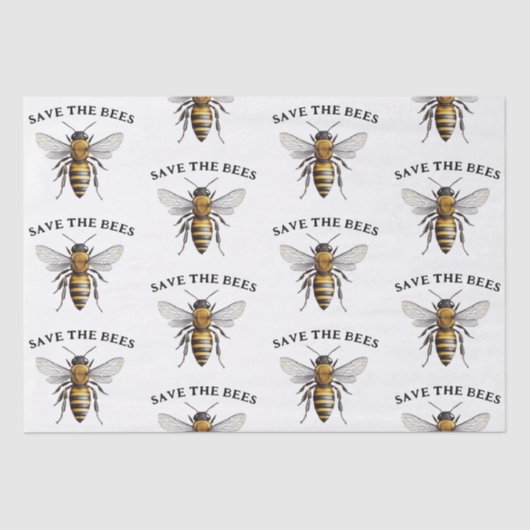Papier Mousseline Sauvez les abeilles (Recto)