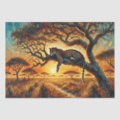 Papier Mousseline Savannah Sunset Jaguar Découpage (Recto)