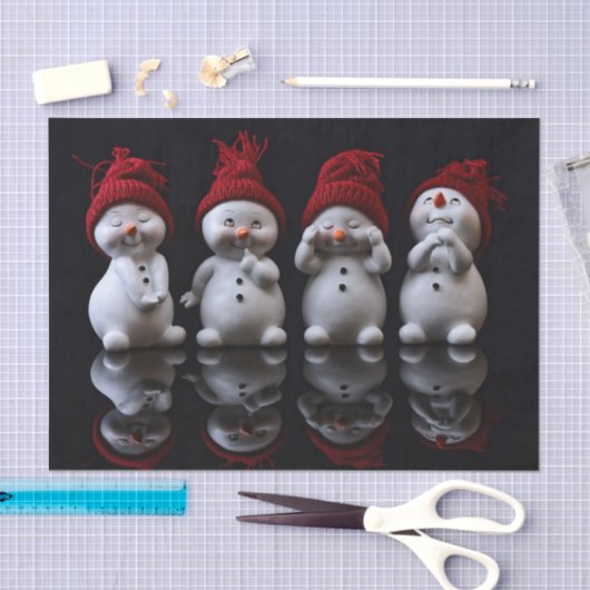 Papier Mousseline Scandaleusement mignon Snowmen (Artisanat)