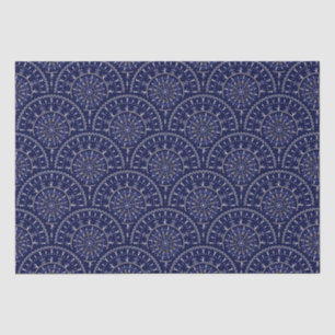 Papier Mousseline Scandinave Ditsy Winter Navy & Gold Art Deco