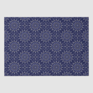 Papier Mousseline Scandinave Ditsy Winter Navy & Gold Diamond Tile
